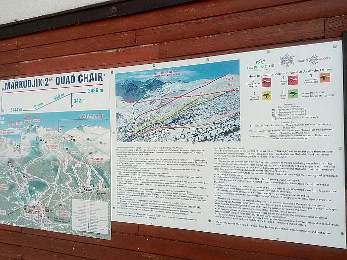 табела лавиноопасни зони до Маркуджик 2