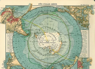Стара карта на Антарктика.