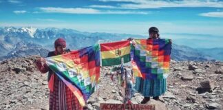 Боливийските жени Cholita Climbers на Аконкагуа