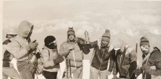 Доц. Сандю Бешев и добричката група на Монблан, 1983 г.