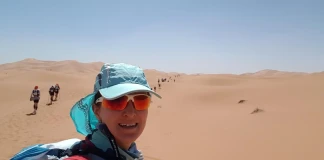 Венелина Емилова на Marathon des Sables в Сахара (снимка: личен архив)