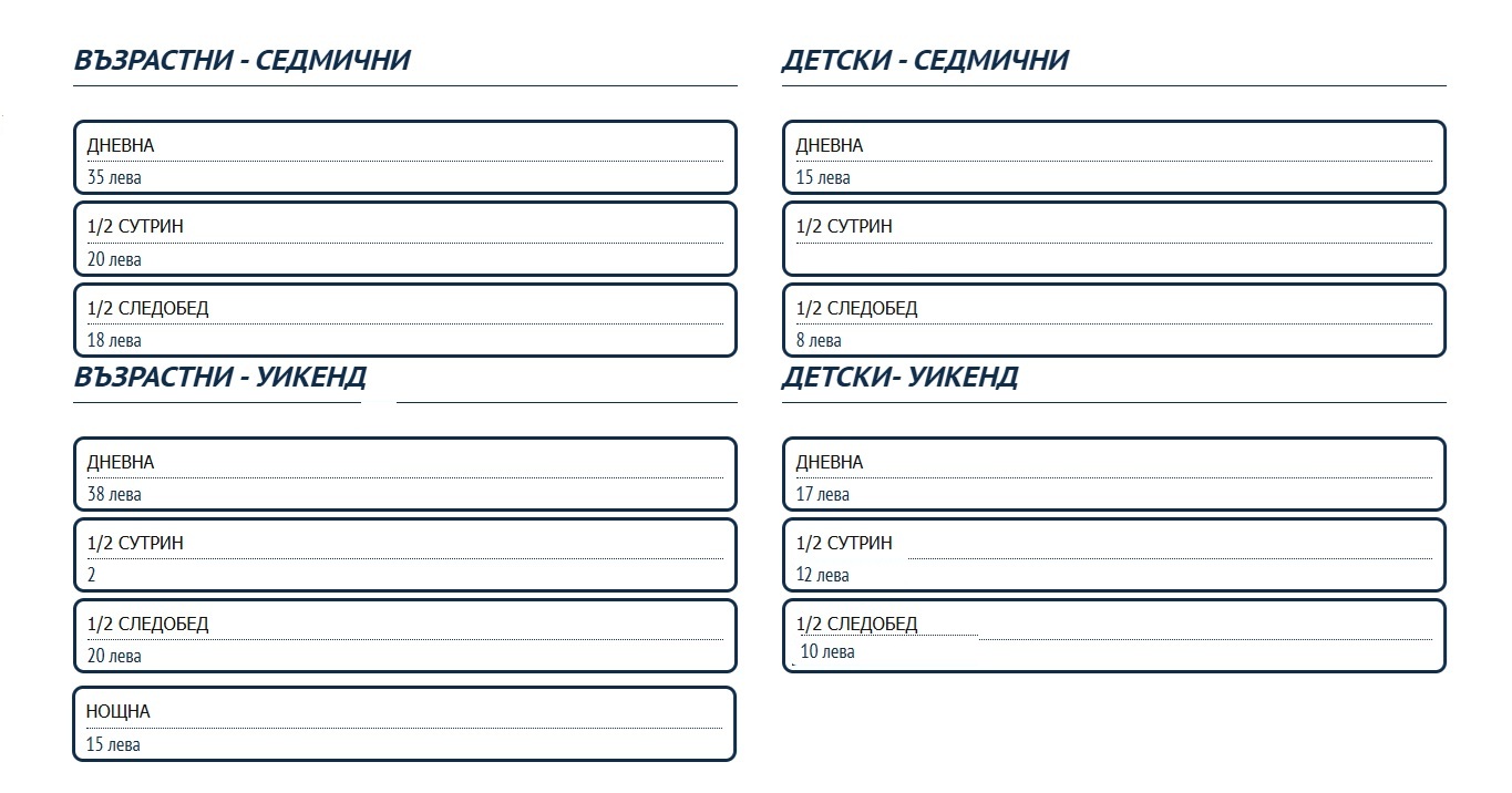 Ски център Мальовица - цени, 2024-25